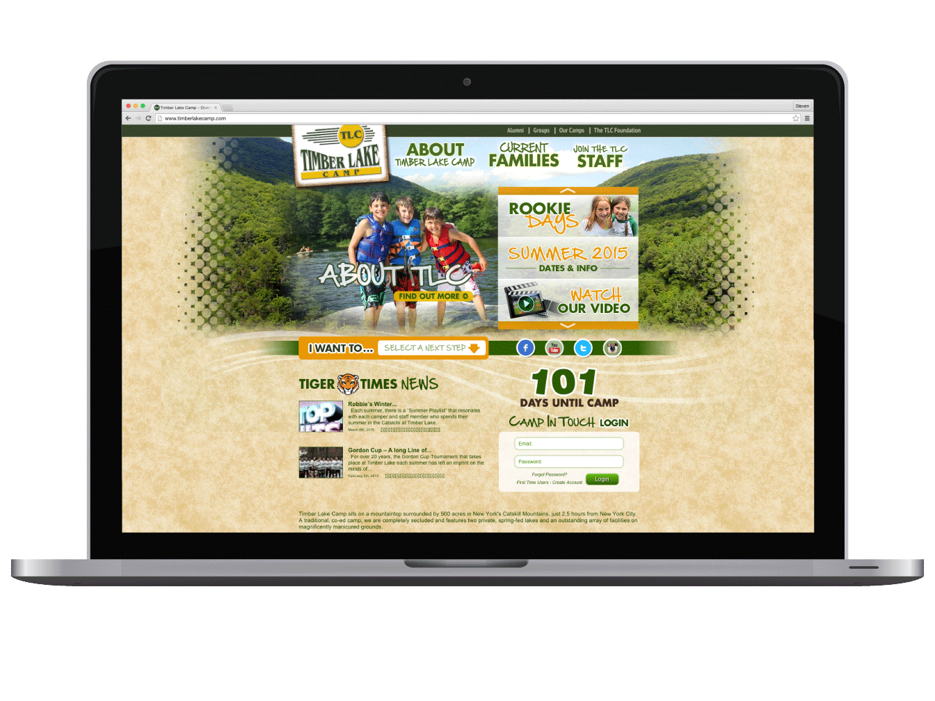 Timber Lake Camp web design